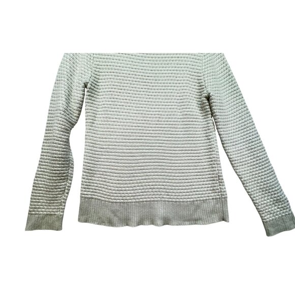 J.Crew Womens Knit Turtleneck Sweater Medium Gray White Textured - Picture 9 of 10